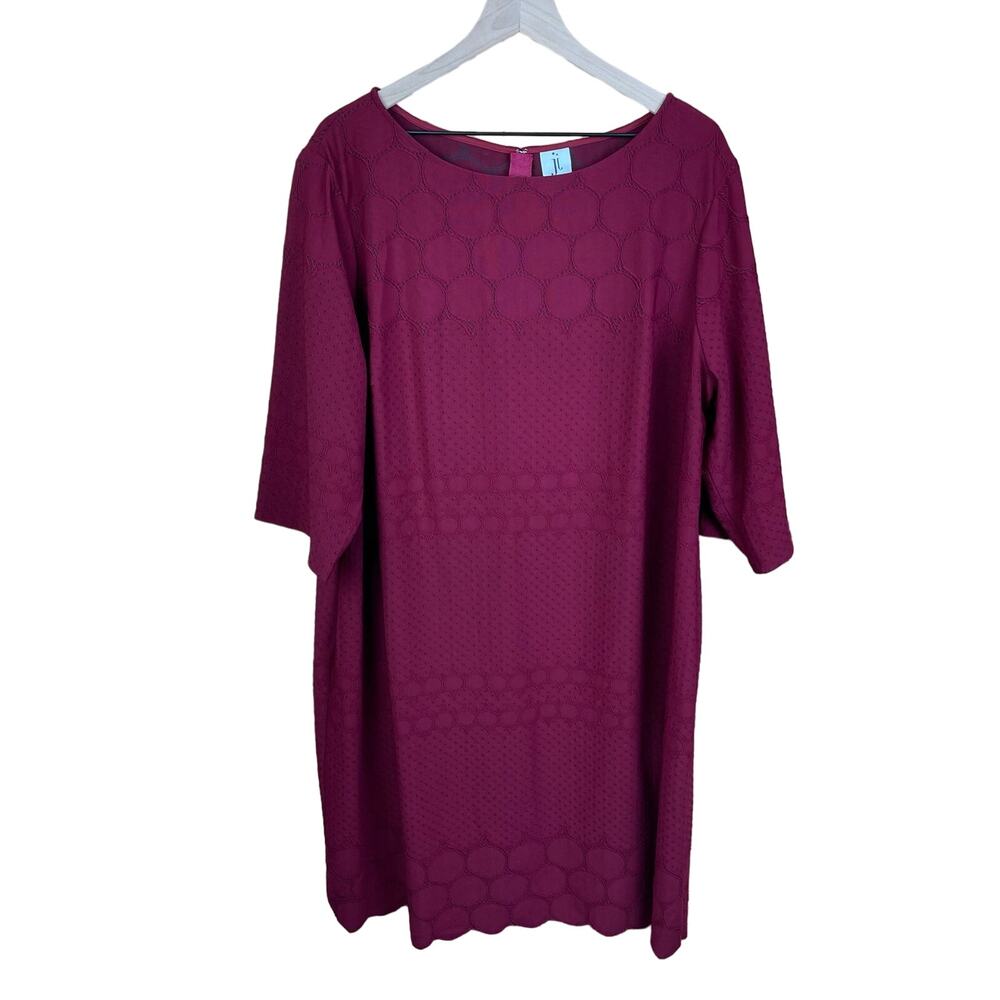Julia Jordan Dress‎ Women 24W Knee Length Burgandy Causal Holiday Minimalist